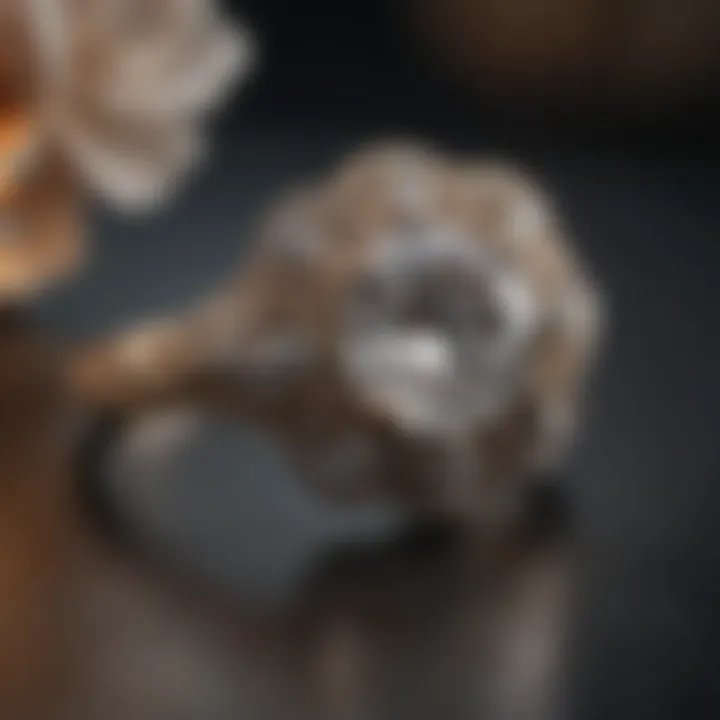 Elegant vintage-inspired engagement ring with intricate detailing.