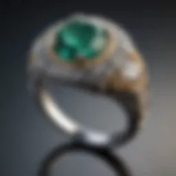 Elegant and unique 25th anniversary ring design showcasing a stunning emerald