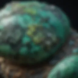 Close-up view of variscite stone showcasing its vibrant green hues and intricate patterns