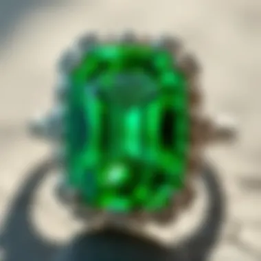 The Rich Green Hue of the Emerald Close-up of emerald showcasing its rich green hue and clarity