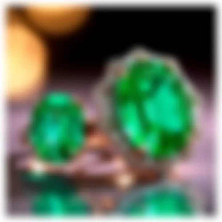 Symbol of Luxury: Vera Wang and Emerald Vera Wang logo alongside emerald ring, representing luxury and craftsmanship