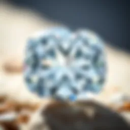 Close-up view of a VVS graded gemstone highlighting its clarity and brilliance