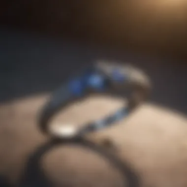 Vintage-inspired wedding band with sapphire accents