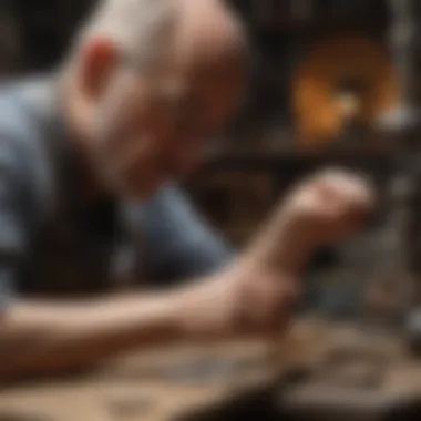 Artisan delicately shaping a gold ring