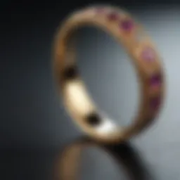 Exquisite gold ring design on display