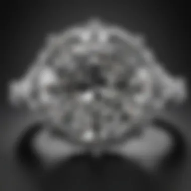 Brilliance of a Ten Carat Diamond A stunning ten carat diamond ring showcased on a velvet surface, emphasizing its brilliance.