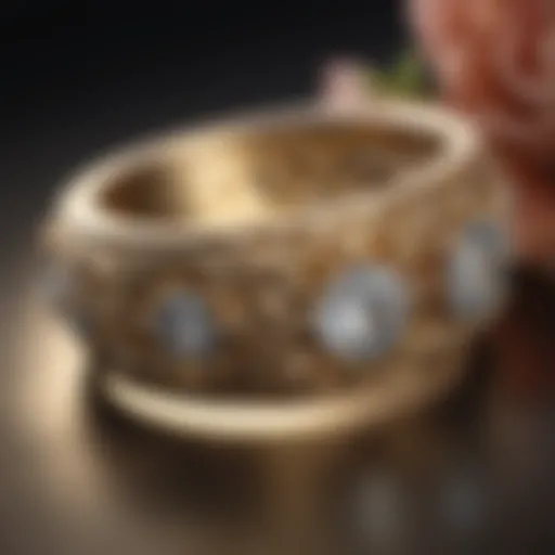 Exquisite Floral Filigree Gold Wedding Band