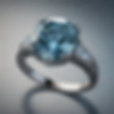 Exquisite Light Blue Moissanite Ring in Radiant Glow