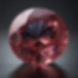 A close-up view of the February birthstone showcasing its unique color and clarity