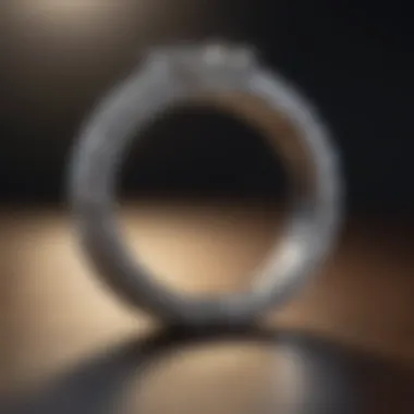 Close-up of sparkling diamond ring under soft lighting
