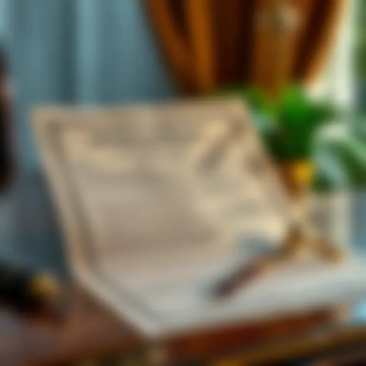 Jewelry appraisal certificate on a table