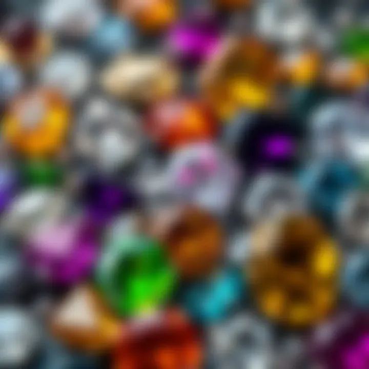 Close-up of various gemstones