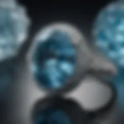 Elegant blue topaz gemstone reflecting light