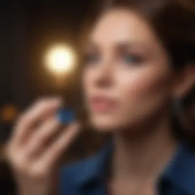 Master gemologist examining sapphire