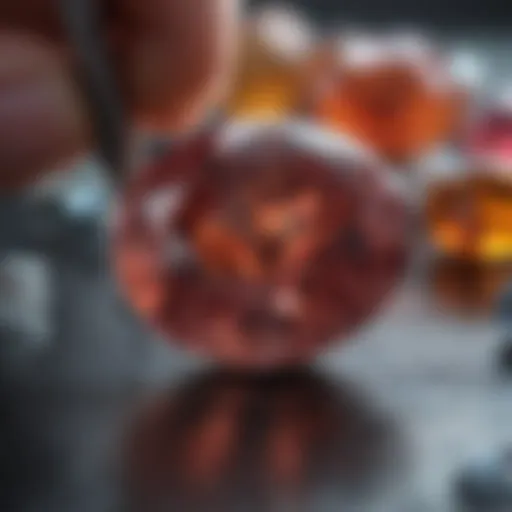 Exquisite gemstone being delicately cut with precision tools