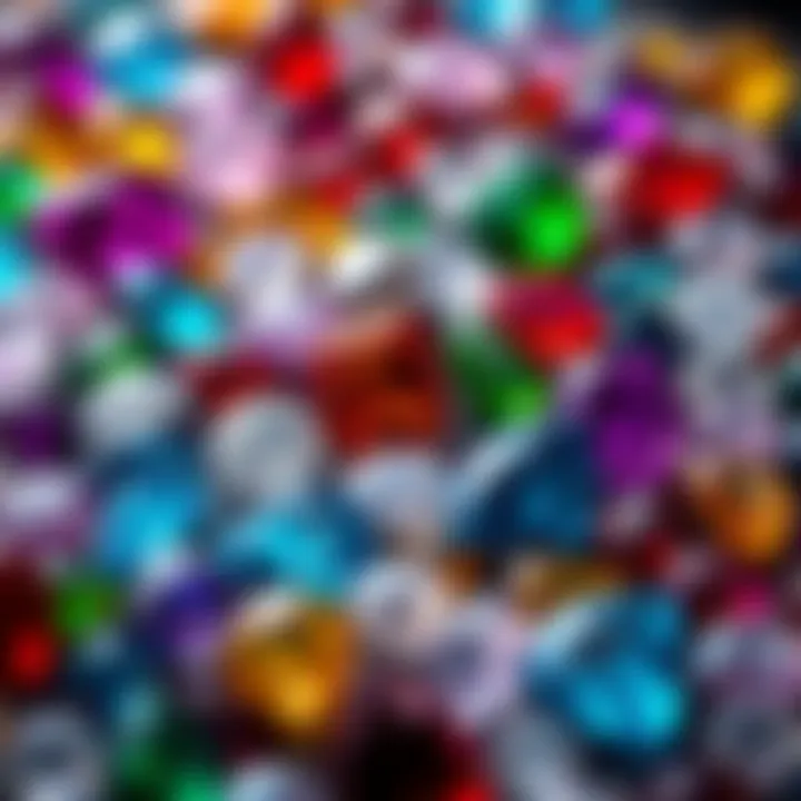 Dazzling Array of Gemstones Vibrant display of various gemstones