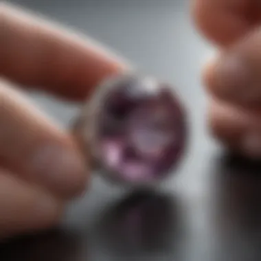 Sparkling gemstone being carefully set in resized ring