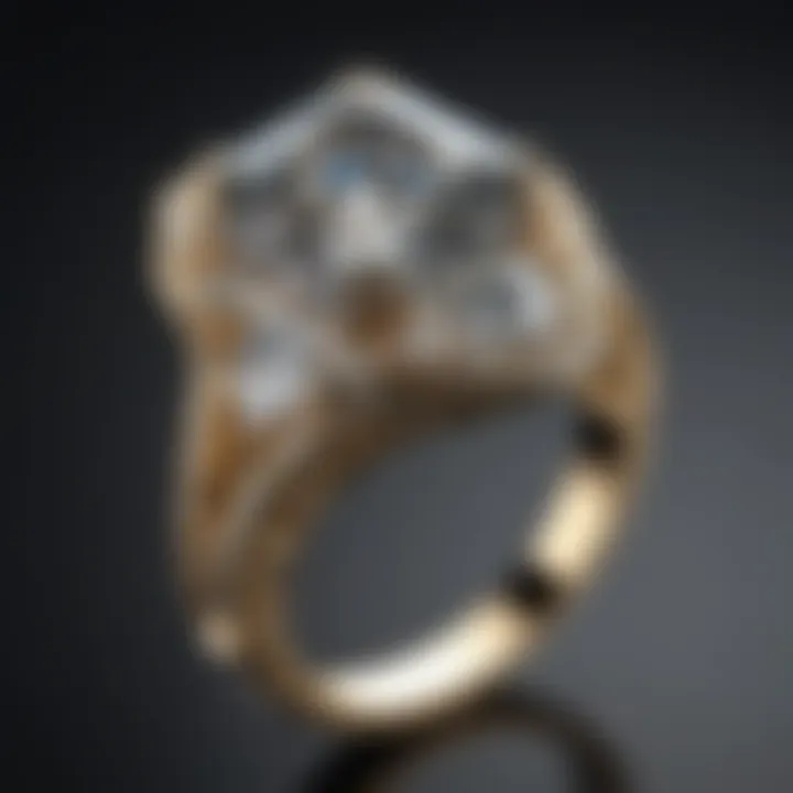 Exquisite carat diamond ring with a unique geometric setting