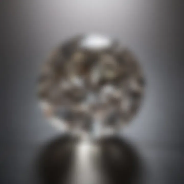 Close-up view of a diamond under magnification showcasing its clarity and cut.