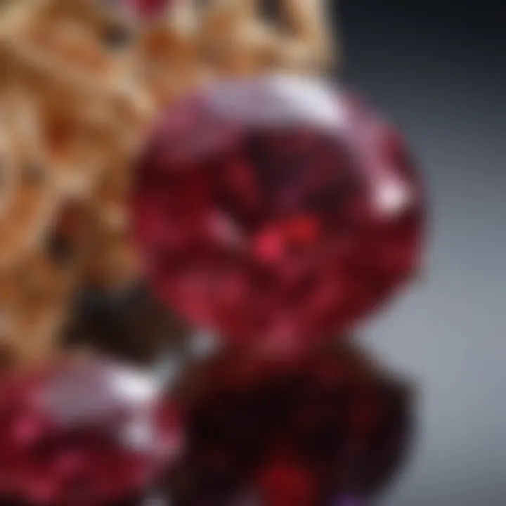 Close-up view of a Gia certified ruby showcasing its vibrant color and clarity