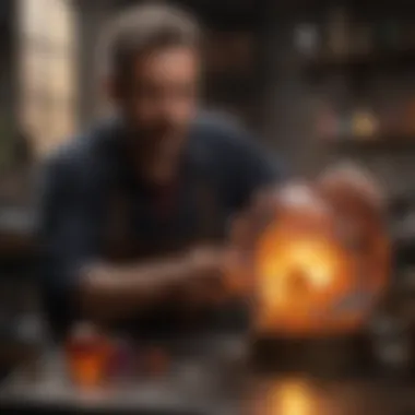 Crafting Elegance: The Art of Glassmaking Glassblower crafting intricate glassware