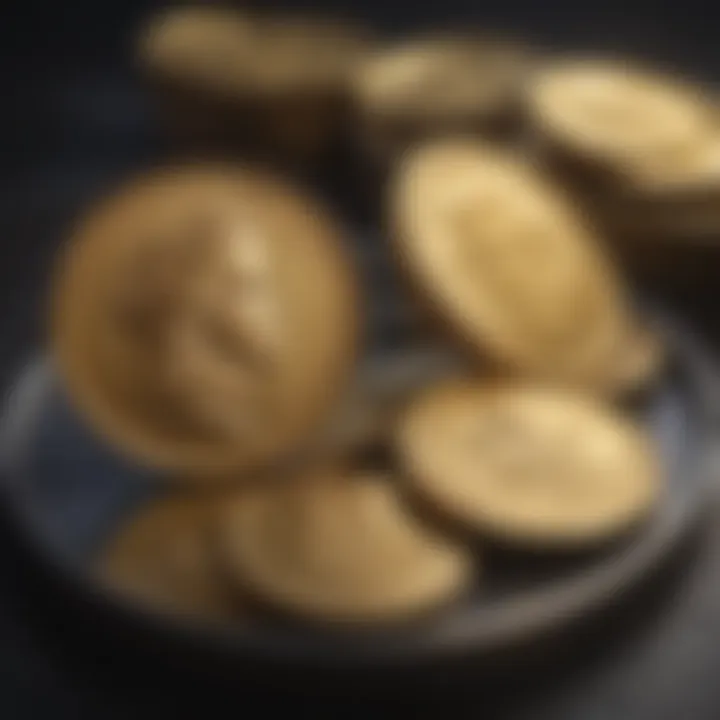 Gleaming Gold Coins in a Collector's Display