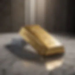 Gold bar on a marble surface
