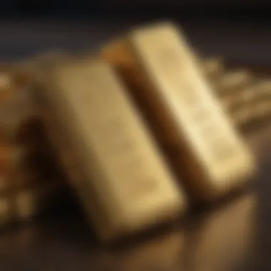 Gold Bullion Bars Stacked Neatly