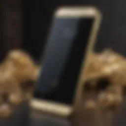 Luxurious gold-plated smartphone reflecting elegance