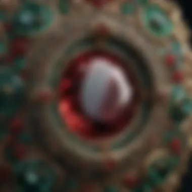 Intricate Elegance Intricate patterns of dark green and red in gemstone