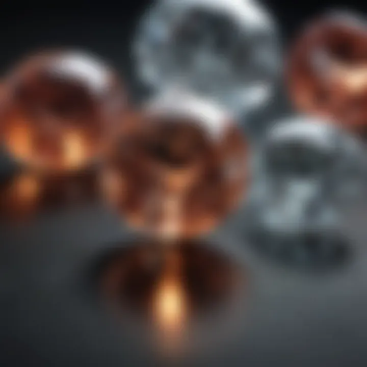 H vs G color diamonds close-up