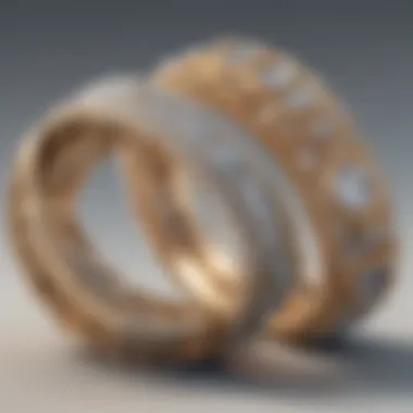 Intricate Design Elements of Halo Insert Wedding Bands Detailed view of the intricate design elements of a halo band