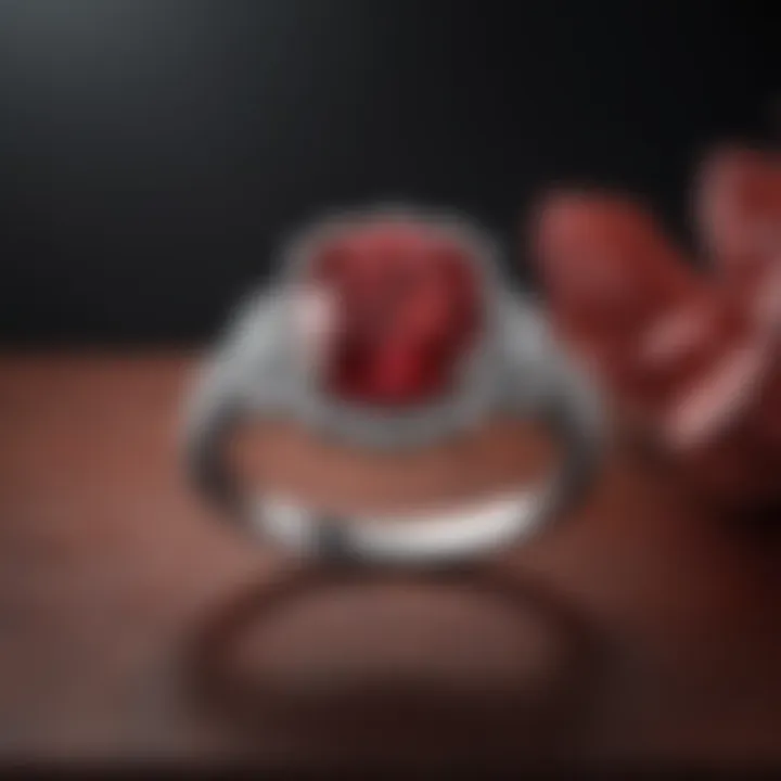 Handcrafted Ruby Side Stone Engagement Ring