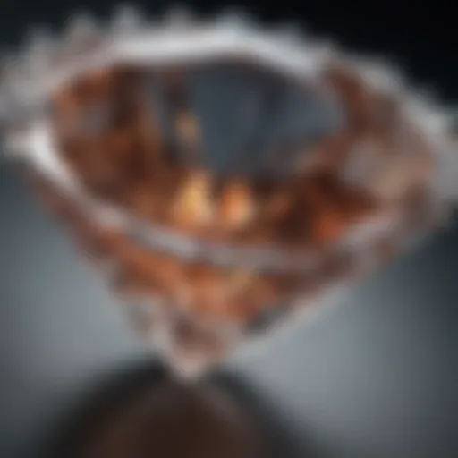 Close-up view of a sparkling HCA diamond showcasing its brilliance