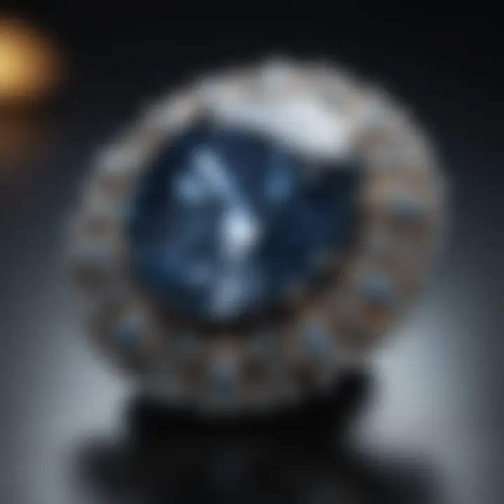 The famous Hope Diamond showcasing its unique color