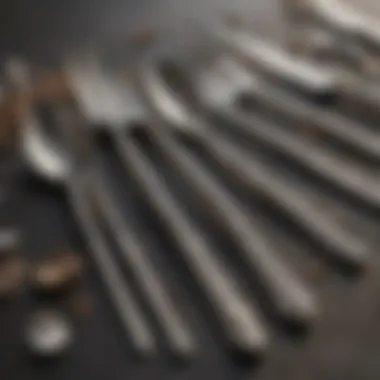 Tarnished Silver Utensils An array of tarnished silver utensils