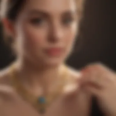 A professional jeweler examining a gold necklace