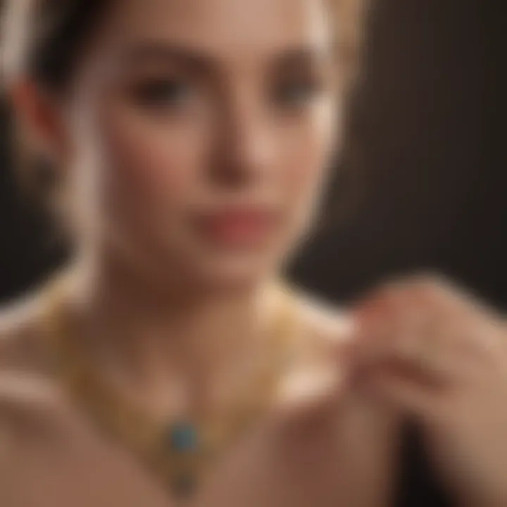 A professional jeweler examining a gold necklace