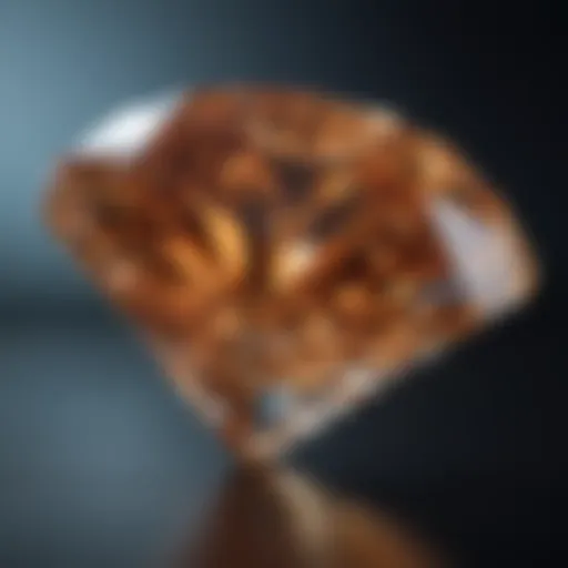 Close-up of a diamond's brilliance