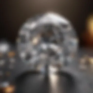 Magnified View of Diamond's Clarity Close-up of a diamond under magnification