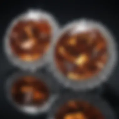 Contrasting Authentic Diamond and Imitation Gem Comparison of diamond and cubic zirconia side by side