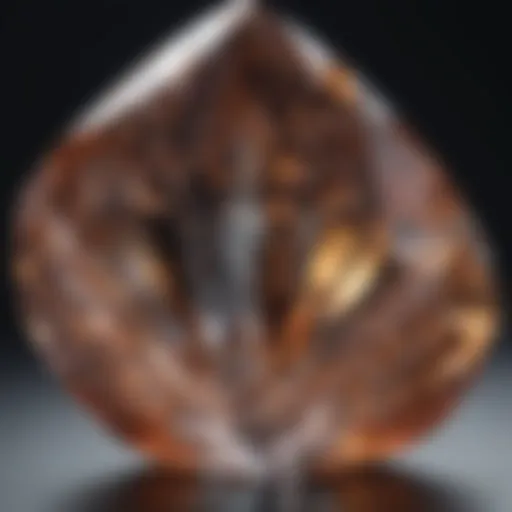 Close-up of a genuine crystal showcasing its unique facets