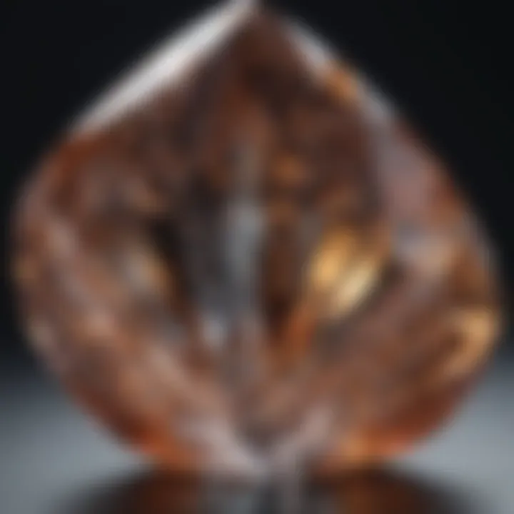 Close-up of a genuine crystal showcasing its unique facets