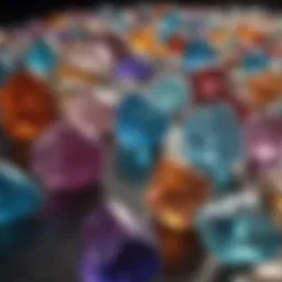 A vibrant collection of various crystals on display