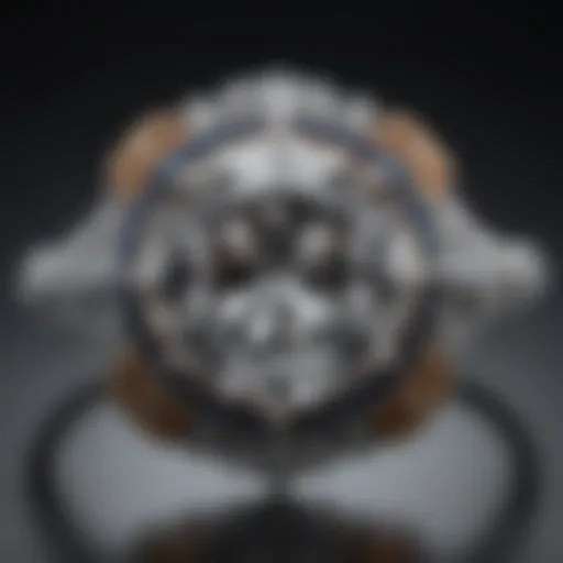 Close-up of a diamond-set ring showcasing intricate details