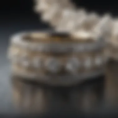 A historical collection of vintage wedding bands featuring diamond accents.