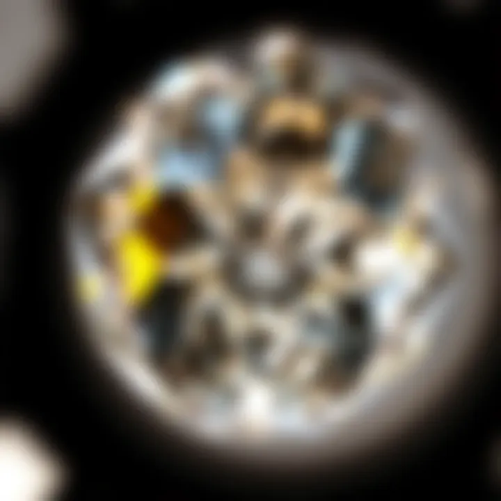 Inspecting Gemstone Clarity Detailed inspection of gemstone clarity characteristics under magnification