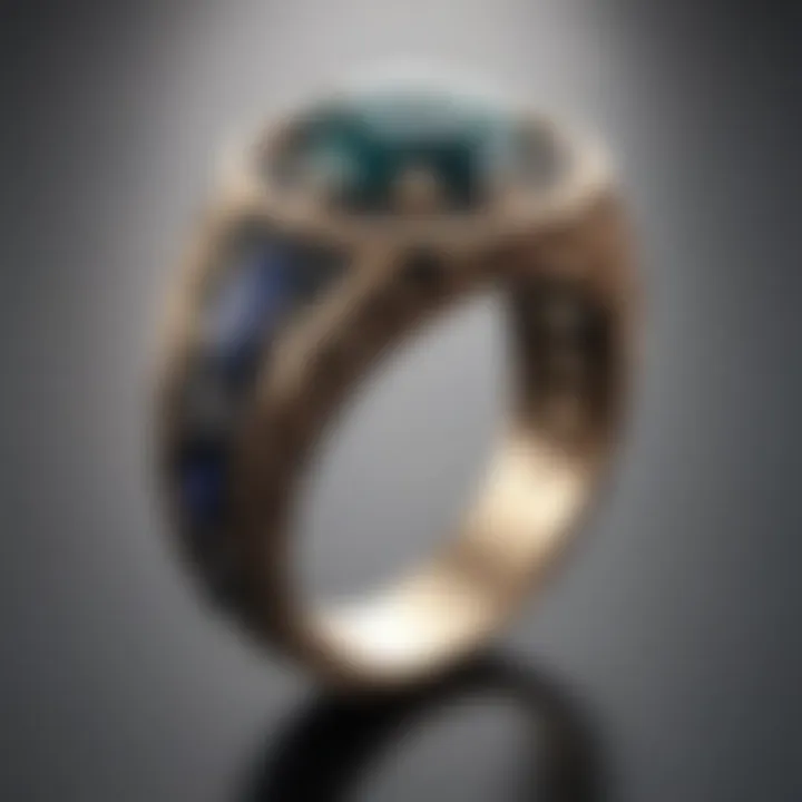 Detailed Craftsmanship of Jet Stone Ring