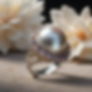 Intricate Design of Blister Pearl Ring on Elegant Display