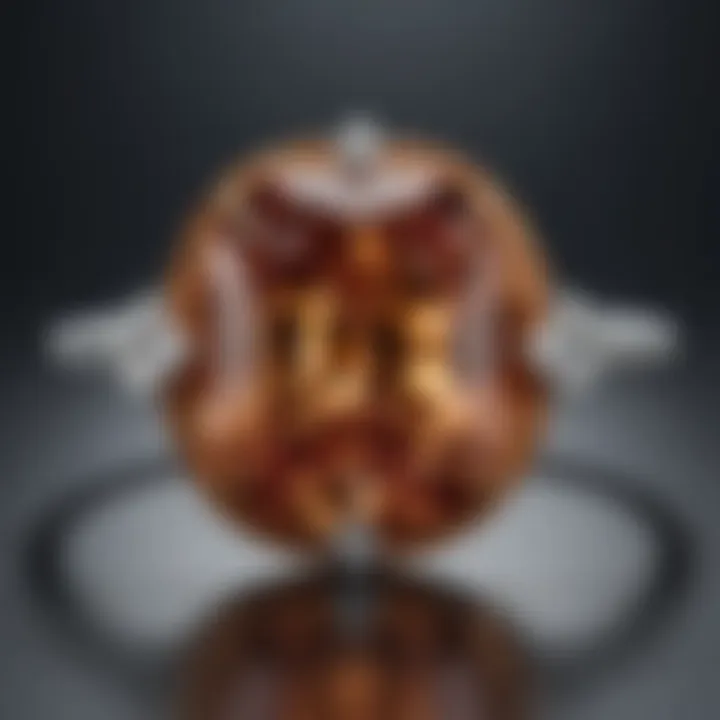 Close-up of the intricate details in a hidden halo setting
